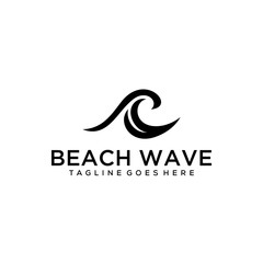 Illustration of beautiful abstract waves on the sea water logo design