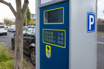 A coin operated ticket machine/pay station for roadside parking. Melbourne, VIC Australia.