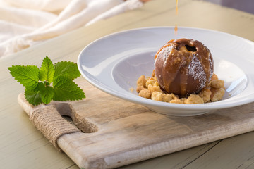 Chocolate ball lava with Chocolate Fondue, Sweet dessert