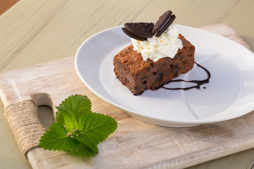 Chocolate ball lava with Chocolate Fondue, Sweet dessert