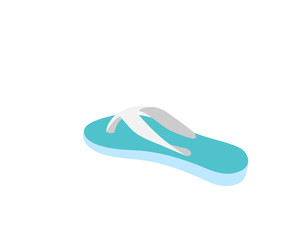 Drawing of a blue and white sandal, vector illustration