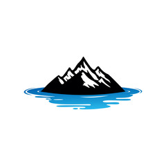 Mountain Water Logo Template Design Vector, Emblem, Design Concept, Creative Symbol, Icon