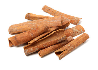 Cinnamon on a white background