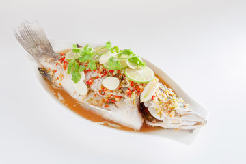 steamed seabass with lemon sauce
