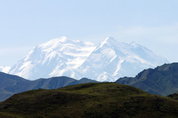 Fototapeta na wymiar Mount McKinley peak on a clear day