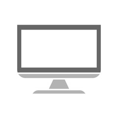 Computer Monitor Illustration Design, Flat PC Screen Icon - Vector