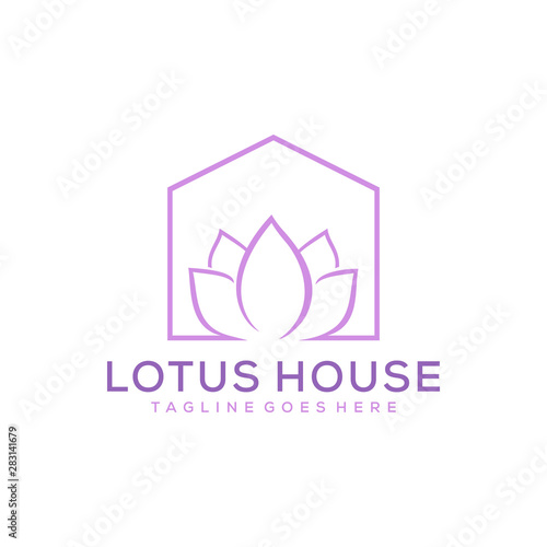 Illustration Of A House Fitness And Spa Place With A Lotus Flower Icon Wall Mural Nur Illustration Of A House Fitness And Spa Place With A Lotus Flower Icon Wall Mural Nur