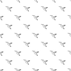 Vector seamless pattern with hand drawn colibri.