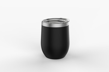 Blank Stainless Steel Stemless Wine Glass Tumbler  for Branding. 3d illustration.