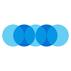 Five Circles Points Diagram Slide Template, vector illustration isolated on white background