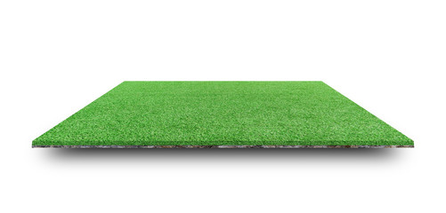 Green grass field isolated on white background. with clipping path. For sport stadium background. © banphote