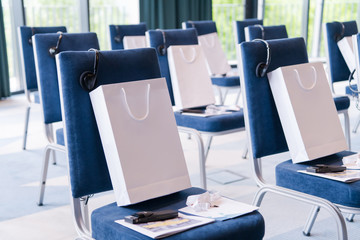 modern conference room interior before starting a business seminar