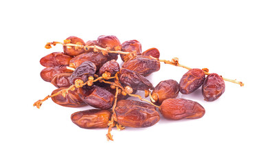 dried fruits from date palm isolated on white background