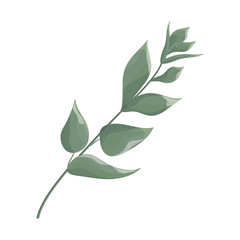 Art watercolor natural branches leaves elements. Vector illustration .