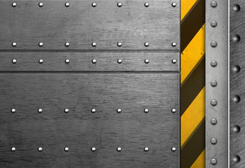 Fototapeta premium Metal plate with rivets