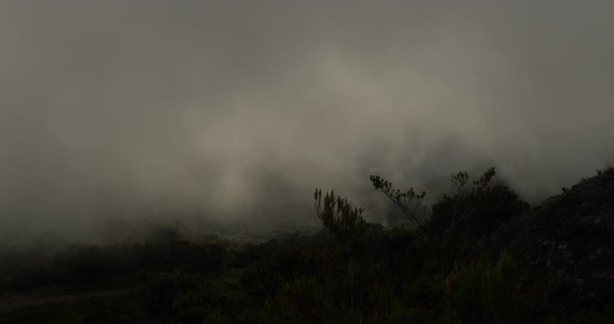 Strong Winds And Moving Clouds In Trapanti National Park, Costa Rica, Native Version