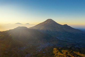 Beautiful Sindoro mountain at morning