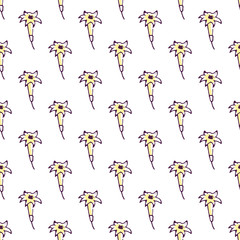 Vector seamless pattern with hand drawn flowers.
