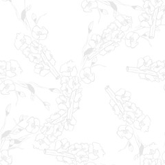 Vintage brunch gold collection for wallpaper design. Seamless vintage background. Botanical illustration. Spring floral texture. 