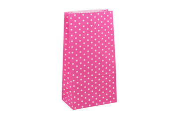 One pink box with white dots
