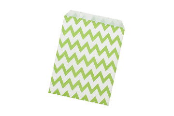 open paper envelopes lime green, chevron