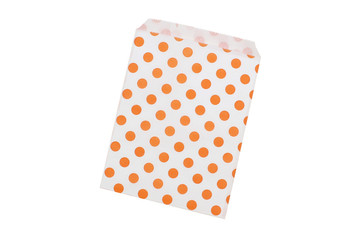 open paper envelopes orange, polka dots