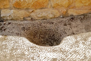 Tiled basin in Mount Gerizim ruins