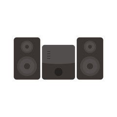 Obraz premium Vector illustration of colorful flat stereo system.
