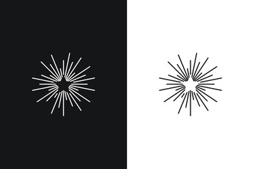 Star minimalistic icon logo template, elegant stars emblem vector illustration design
