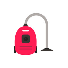 Vector illustration of colorful flat vacuum cleaner.