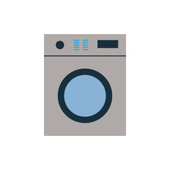 Vector illustration of colorful flat washing machine.