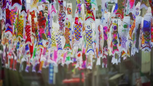 carp streamers or Koinobori in Kawagoe Japan