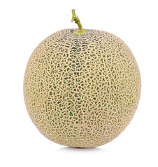 a whole of cantaloupe melon fruits isolated on white background.