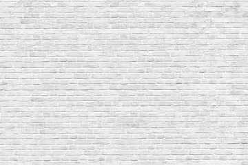 Old white brick wall background, wide panorama of masonry