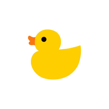 Vector illustration of  yellow rubber duck. Rubber duck icon.