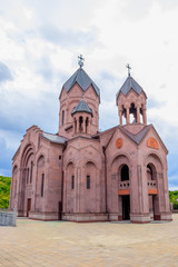 Armenian temple in Russia. Faith in God. Temple of red stone. Armenian temple in Anapa. Buildings and architecture. Public place