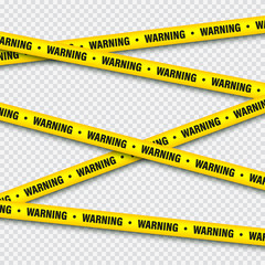 Yellow And Black Barricade Construction Tape. Police Warning Line. Brightly Colored Danger or Hazard Stripe. Vector illustration.
