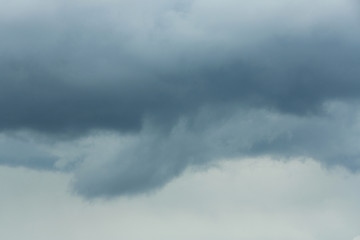 Sky with heavy rainy clouds on grey day