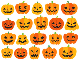 色々なハロウィンのかぼちゃのイラストセット