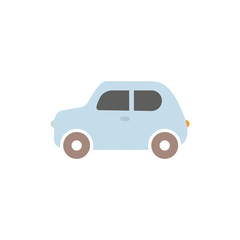 Vector illustration of flat cartoon car. Car icon.