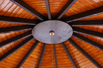 Крыша восьмиугольной беседки изнутри
