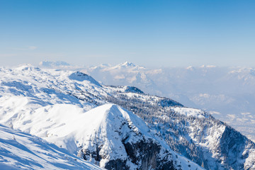 Untersberg Summit.  The view from the summit of Untersberg mountain in Austria.  The mountain straddles the border between Germany and Austria.