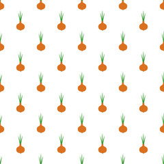 Vector seamless pattern with onion. Seamless pattern.