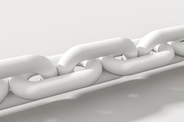 Chain with blank background, concept of digital security, 3d rendering.