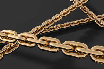 Obraz premium Chain with blank background, concept of digital security, 3d rendering.