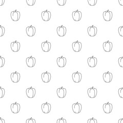 Vector seamless pattern with line bell pepper. Seamless pattern.