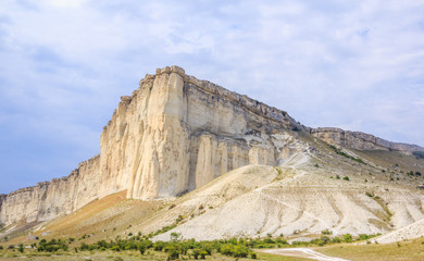 White rock in the Crimea. White rock Sights of Crimea. High rock Rocky mountain