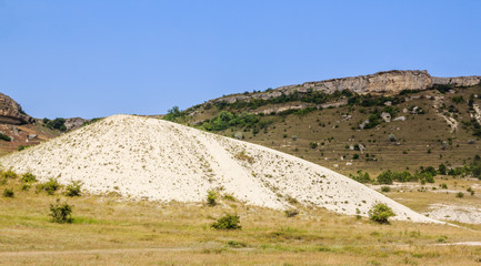 White rock in the Crimea. White rock Sights of Crimea. High rock Rocky mountain