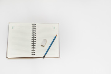 notebook and pencil.