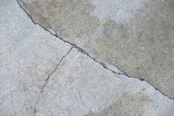  Crack on a concrete surface in Los Angeles for interior design.